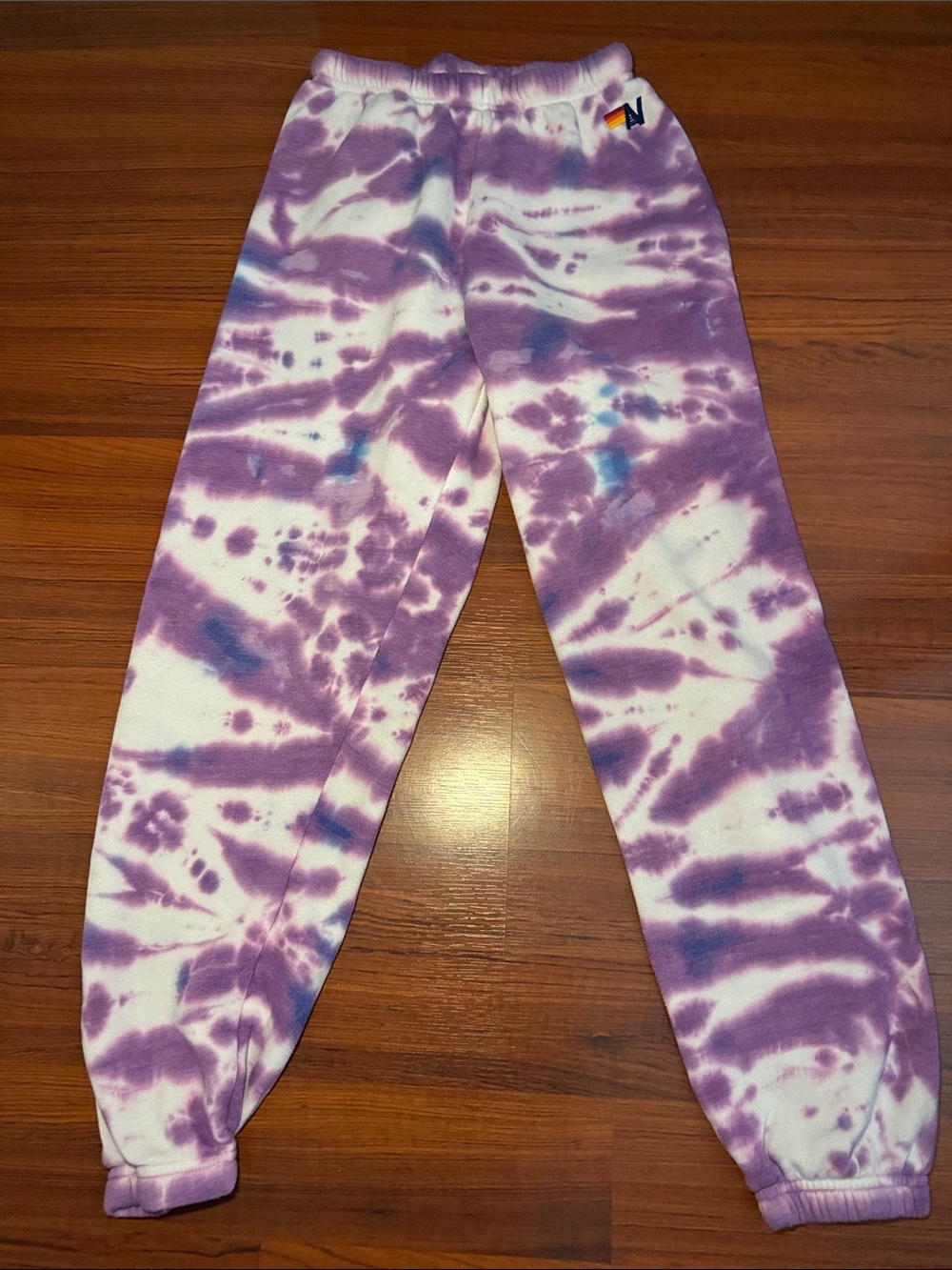 Aviator Nation Purple & White Tie-Dye women Joggers